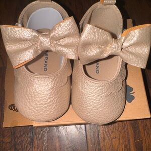 Adorable Tan Baby Walker Shoes with Bow
